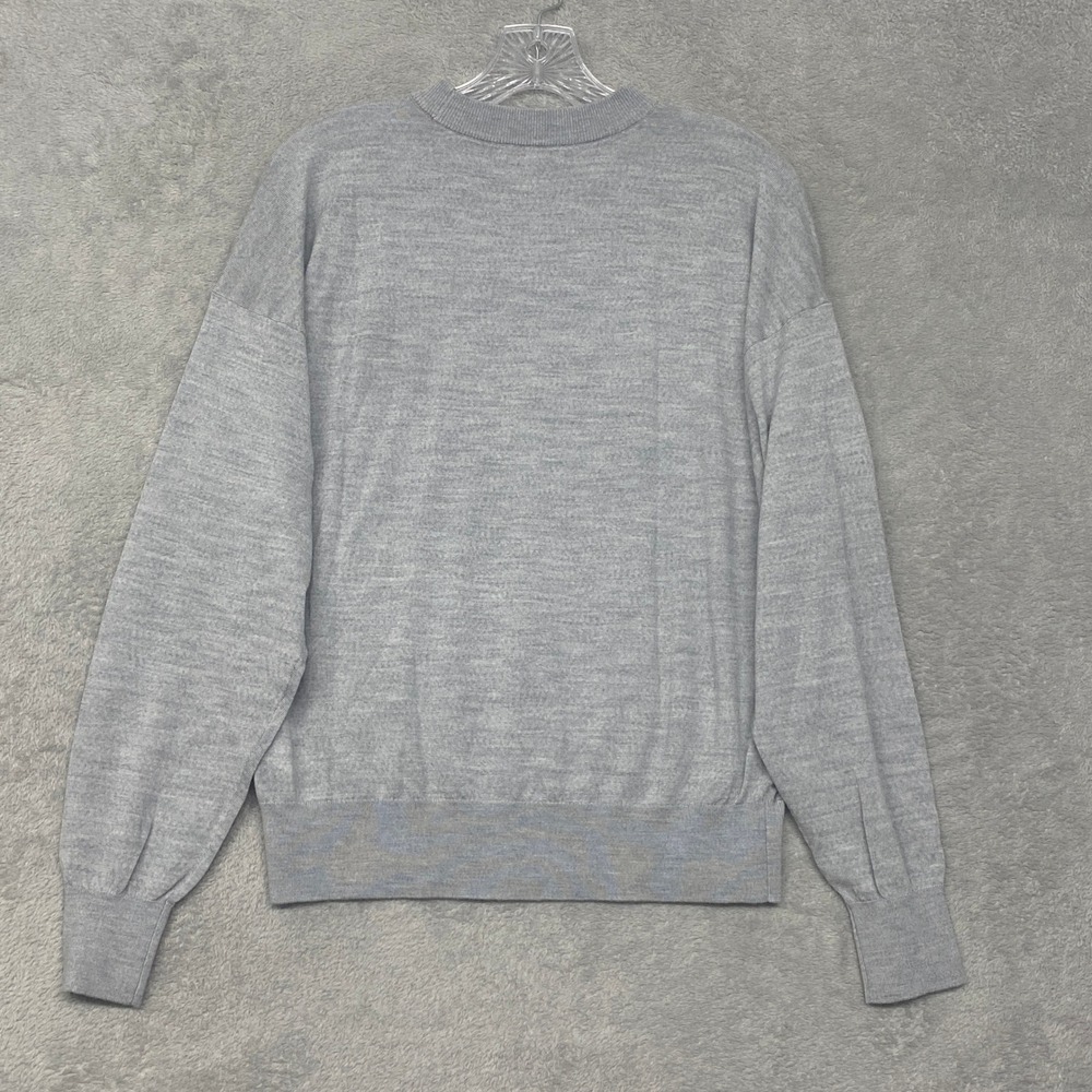 Madewell Sweater Womens Medium Grey Drop Shoulder Merino Wool Crew Neck NY911 - Picture 10 of 11
